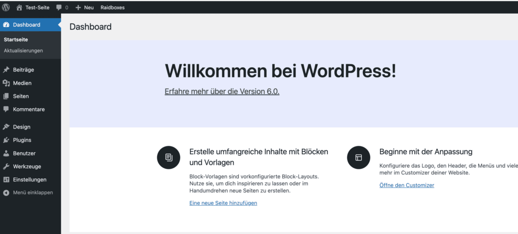 Wordpress Backend