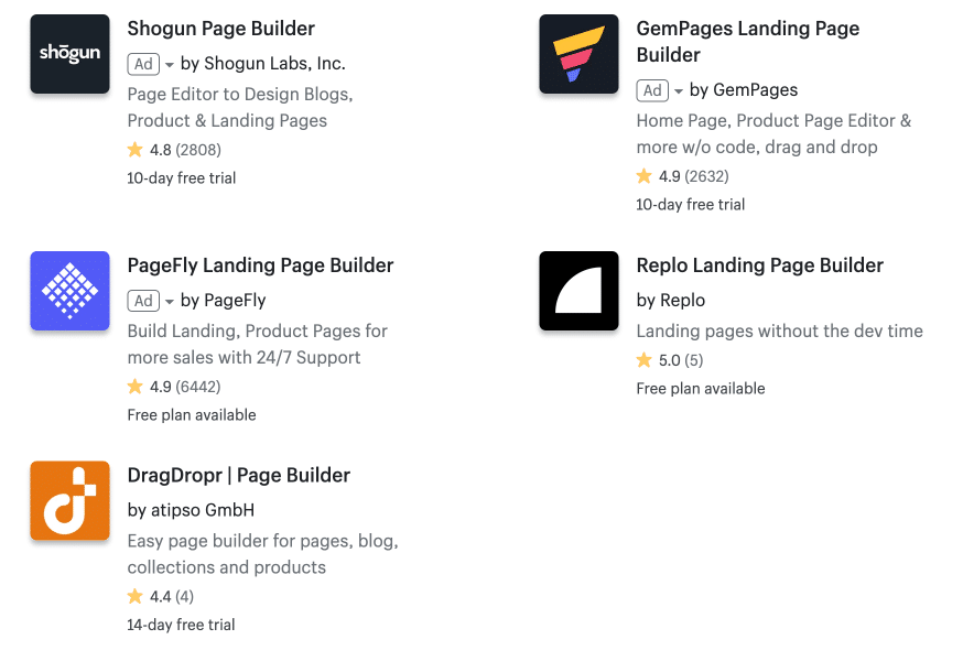 Shopify Pagebuilder