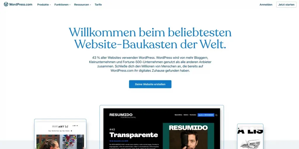 Homepage Baukasten Wordpress