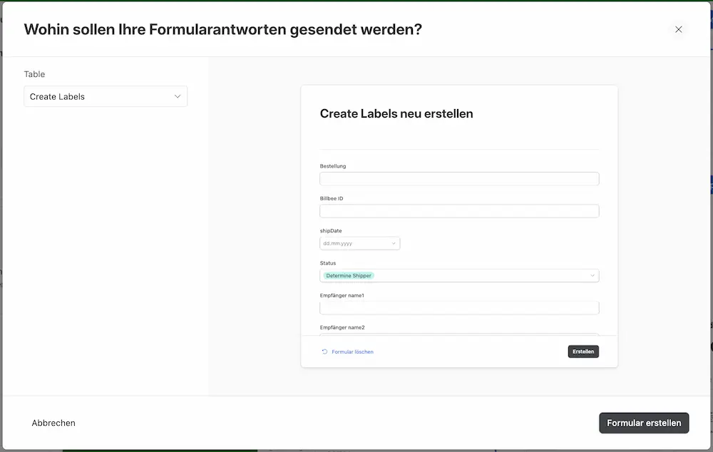 Airtable Formular Template