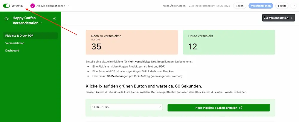 Airtable Interface Vorschau